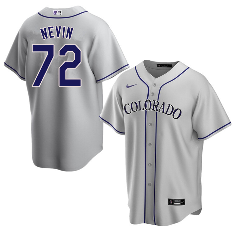 Nike Men #72 Tyler Nevin Colorado Rockies Baseball Jerseys Sale-Gray - Click Image to Close